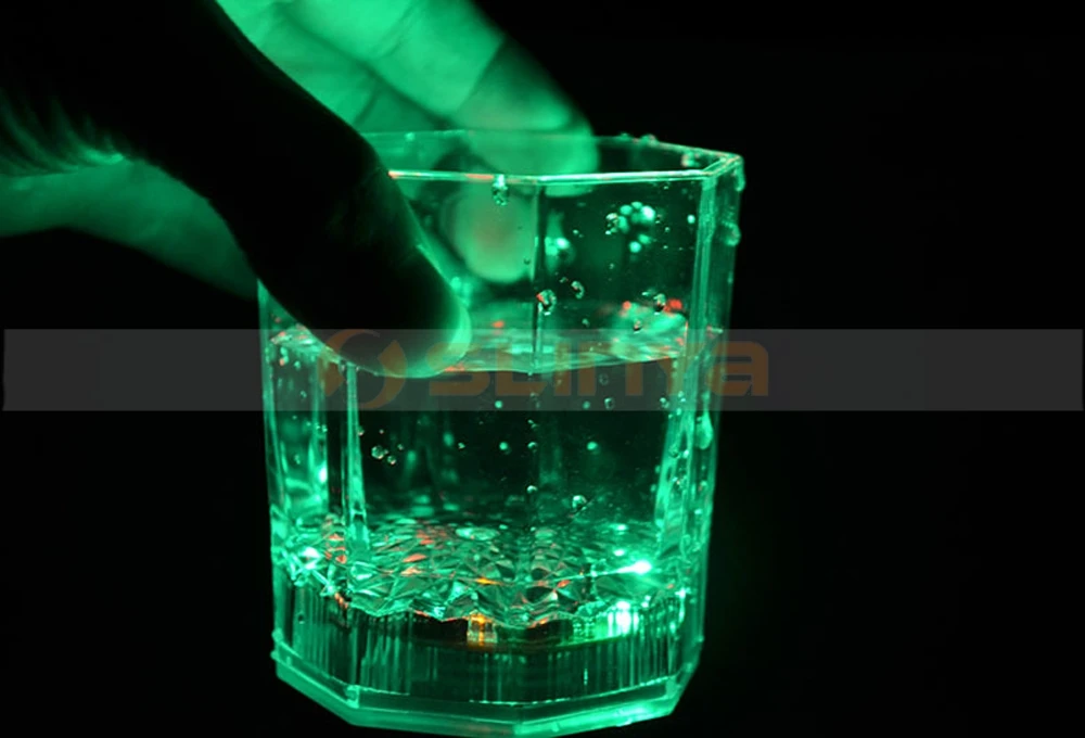 led liquid activated luminous glass cup