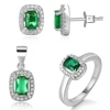 POLIVA High Quality Fashion 925 Sterling SilverJewellery Making Emerald Green Gemstone Jewelry Set for Women