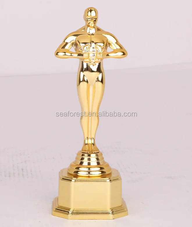 High Quality Custom Gold Plastic Replica Oscar Trophy Cup