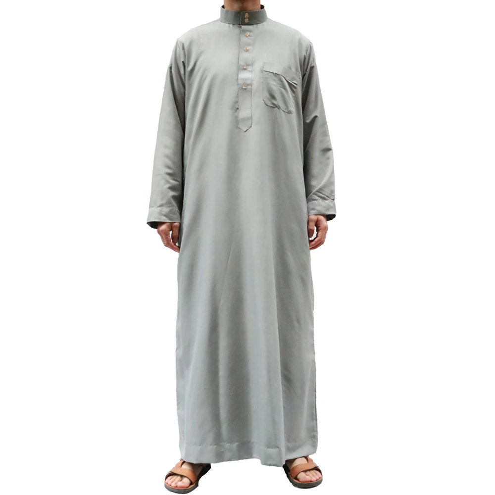 2019 مسلم ملابس رجالي السعودية العربية طويل كم الثوب عادي الإسلامية Jubba الثوب رجل قفطان