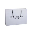 Wholesale Customized Personalized Logo Printed Gift Carrier Packaging White Paper Bags With Rope Handles