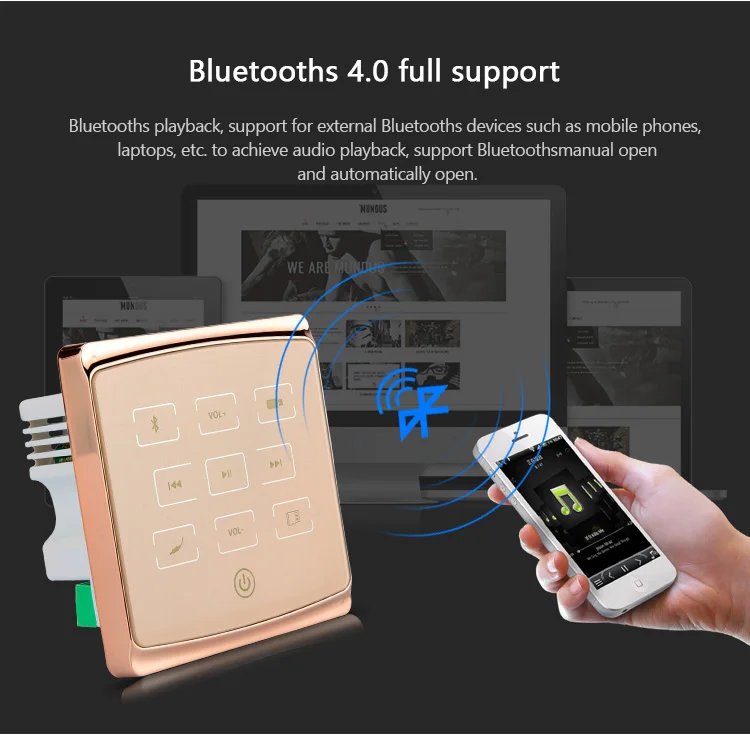 Oupushi A1 Smart Home Music System Wall Pad Bluetooth MIni USB Amplifier With TF Crd, Remote Control, - ANKUX.COM