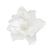 Fabric white poinsettia flower with sequin clip for Christmas decor