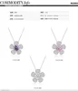 Autumn words copper inlaid 3A zircon flower pendant platinum plating Japanese and south Korean manufacturers direct female