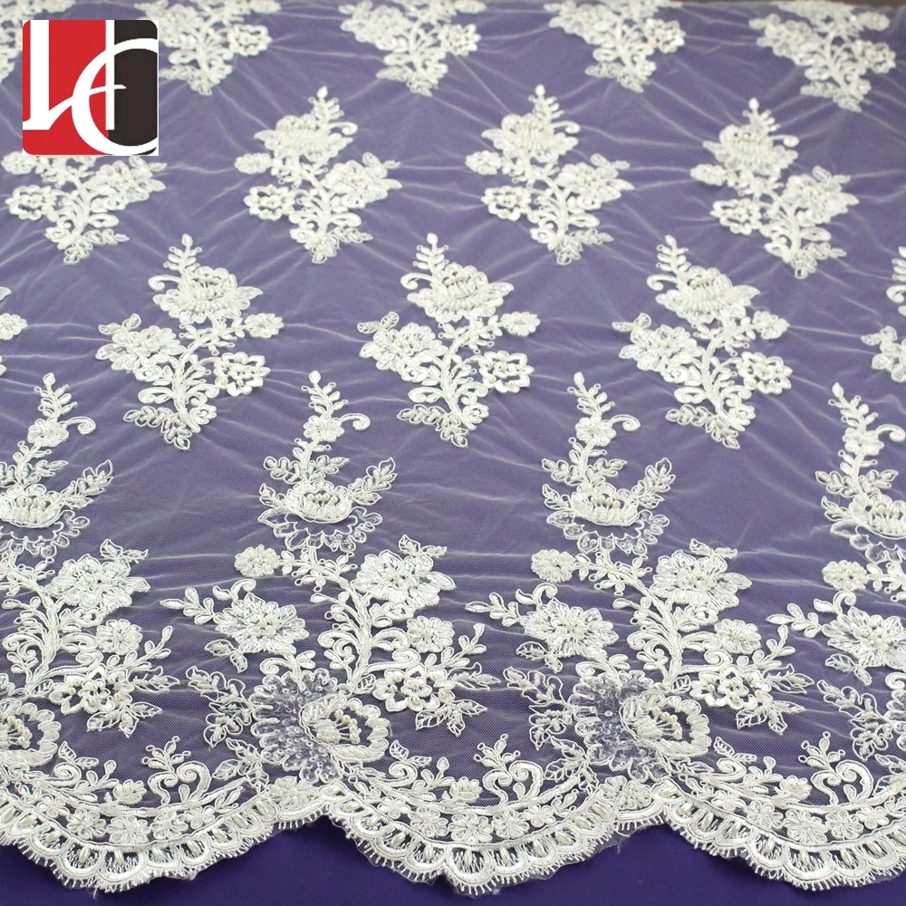 HC-2588 Hechun Hot sale beaded USA Rose wholesale fabric lace