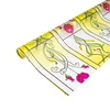 yellow background red flower decorative vinyl privacy window film in roll