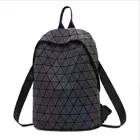 Amazon Hotsale Women PU Geometric Diamond Luminous Backpack Bag for ladies