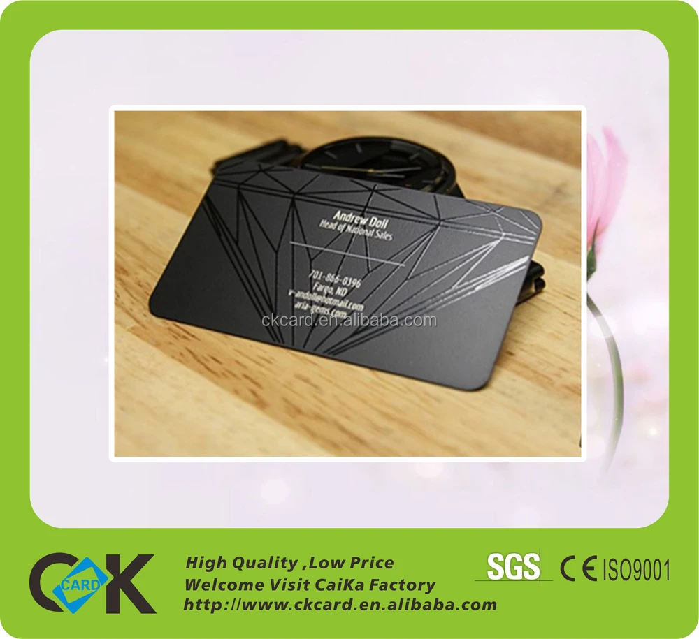 plastic pvc silver foil embossed number business cards with cr80