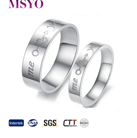 MSYO brand ring new style Me Love You lettering titanium steel ring fashion wedding ring