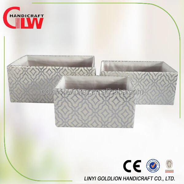 wholesale s/3 rectangular storage boxes handmade wicker picnic