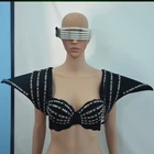 LED sexy girl Bikini Suit Costumes Clothes LED Lights Luminous Stage Dance Performance Show Dress for Night Club