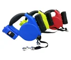 5M 9pcs Super LED Light dog leash with waste bag dispenser ,LED leash with bag,retractable leash and dog lead
