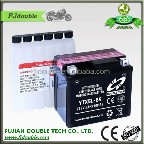 Maintenance Free Motorcycle Battery MF 12V 5AH Dry Charged Motor Battery