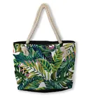 Promotion summer wholesale beach bag Tropical rope handle tote custom beach bag