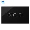 BSEED 1 to 3 Gang Wifi Smart Switch with Glass Panel Capacitive Wifi Wall Touch Sensor Remote Control Wifi Touch Switch