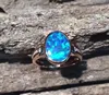 Opal colorful cabochon 18K gold rings jewelry