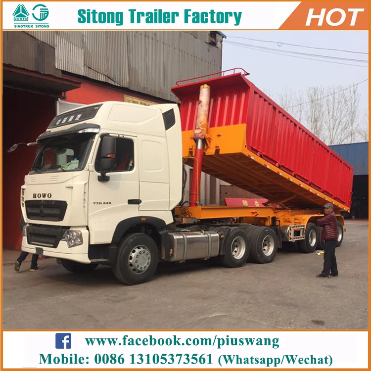 China manufacturer high quality 3 axle 40ft rear container dump trailer for sale