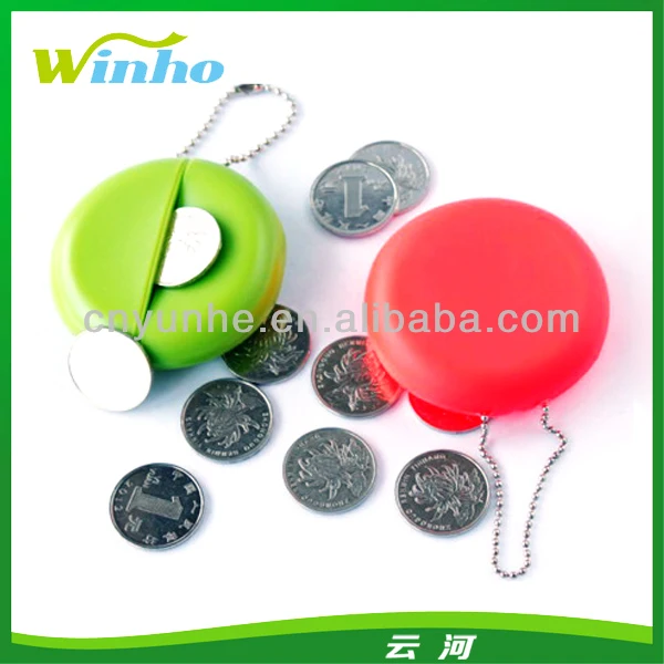 soft plastic money change purse beaded chain round coin purse