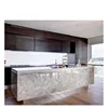 Modern translucent crystal white quartz home kitchen bar counter design
