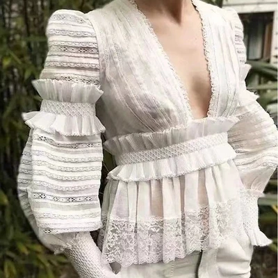 Australia popular design ladies deep V blouse puffy sleeve smocking lace tops flouncing waist women's blouse & tops vestidos
Australia popular design ladies deep V blouse puffy sleeve smocking lace tops flouncing waist women's blouse & tops vestidos