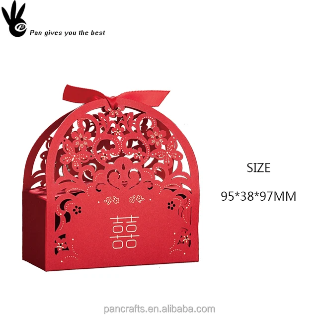 chinese element gift boxes red laser out candy box for wedding