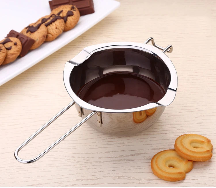 18/8 Stainless Steel Universal Melting Pot, Double Boiler Insert, Double Spouts, Melted Butter Chocolate Cheese Caramel Homemade