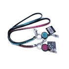 wholesale Beautiful light blue custom logo crystal lanyard