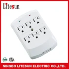 LA 102S 6 outlets surge protected wall tap with USB ports