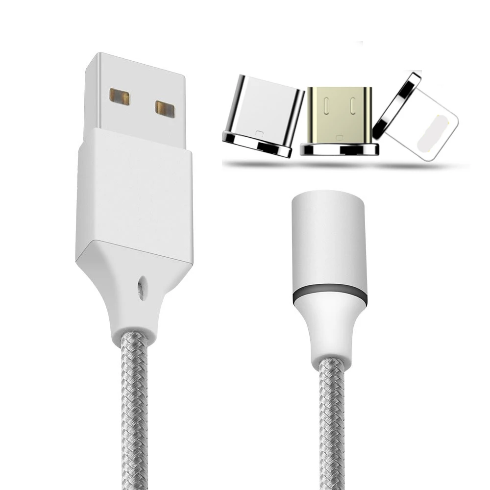 G-7 T5 best selling 3 in 1 Magnetic USB Cable Micro Type C and for iPhone Android mobiles Nylon Braided Fast Charing cable - ANKUX.COM