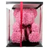 Artificial Preserved Teddy Bear Rose Toy Forever Fragrance Soap Flower Pink Rose Bear For Valentine Anniversary Gift