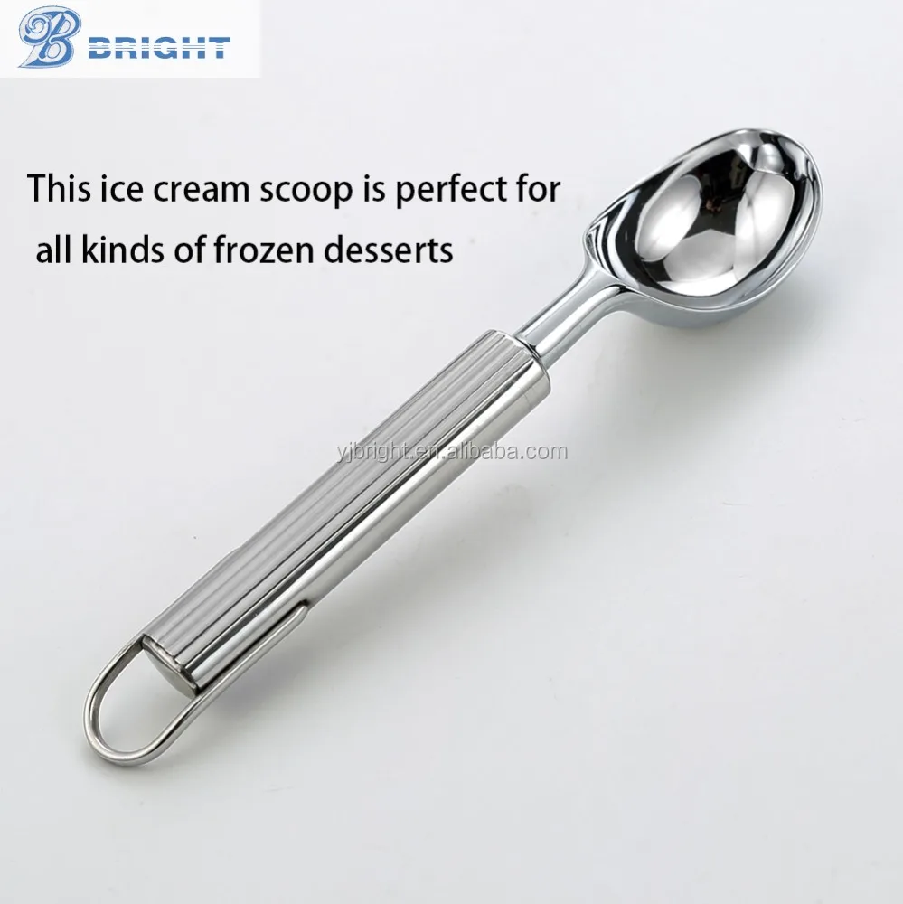 Giforhome A10363 Stainless Steel Ice Cream Scoops & Stacks with striped handle