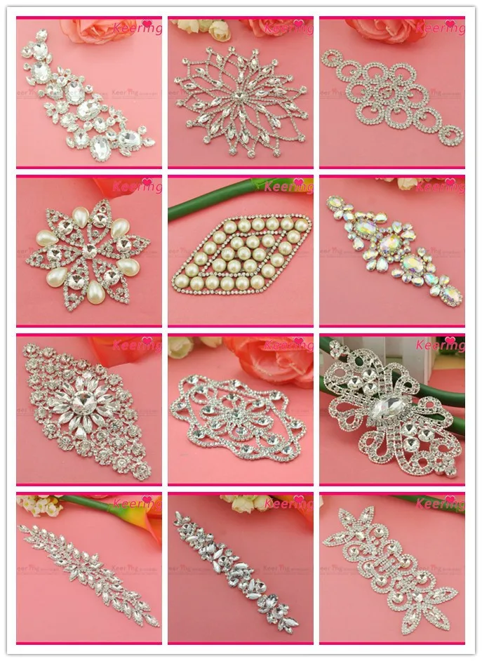 newest design rhinestone and pearl embellishment for bridal WRE-241