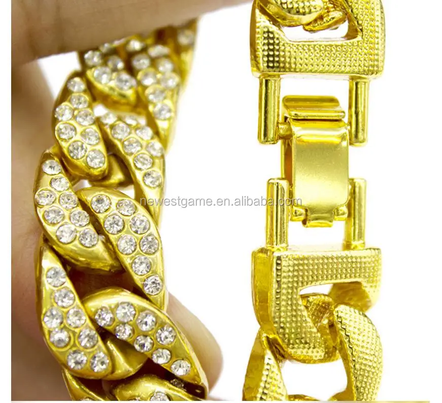 factory American and European street dance bracelet necklace domineering male alloy jewelry all set diamond chain Cuba chain
factory American and European street dance bracelet necklace domineering male alloy jewelry all set diamond chain Cuba chain