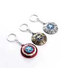 Men Car Women Bag Accessories Avengers Captain America Keyring Rotatable Metal Enamel Keychain