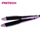 PRITECH 2 IN 1 Ceramic Coating Plate Hair Straightening Curler With Brush
