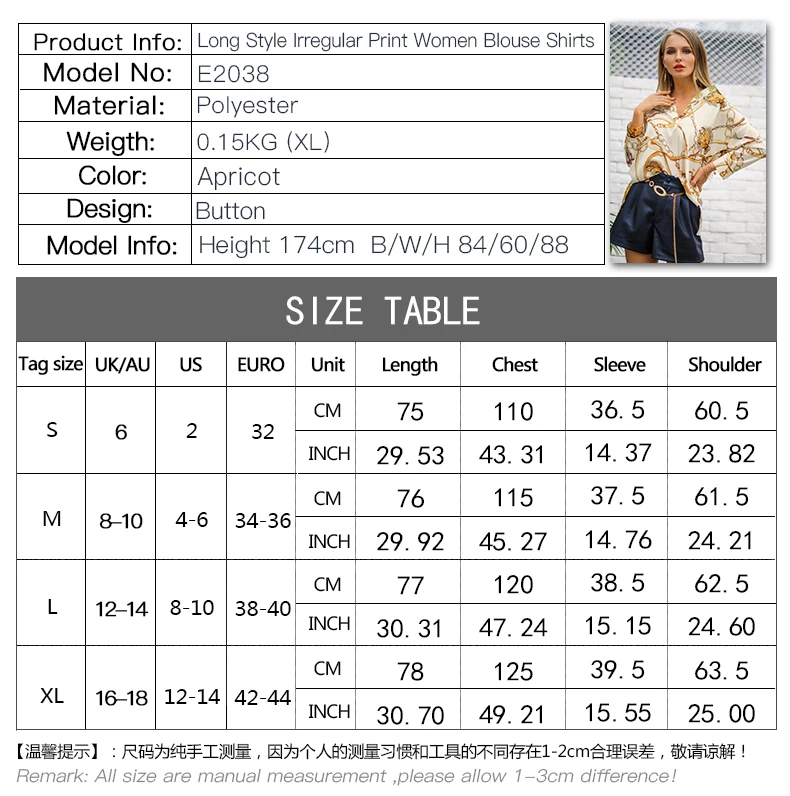 Custom pattern printing ladies long sleeve women latest chiffon tops and blouses  