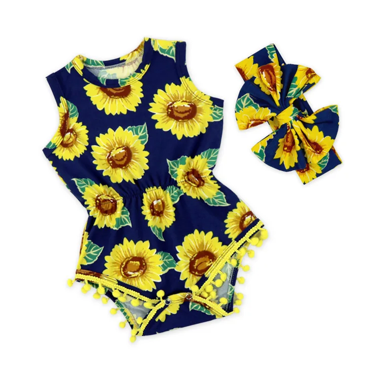 Wholesale cute flower print Kids baby romper tassel pompom onesie overall jumpsuit Summer baby clothes romper, Customized
Wholesale cute flower print Kids baby romper tassel pompom onesie overall jumpsuit Summer baby clothes romper, Customized