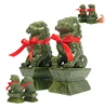South Jade Carving fu dog statue Feng Shui Crafts Natural Stone Carved Figurine