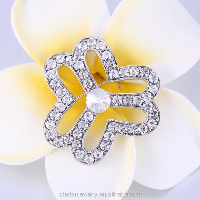 hijab pins fashion brass jewelry with cubic zirconia brooch