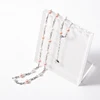 hot trend long glass pearl stainless steel chain necklace designs beaded necklaces