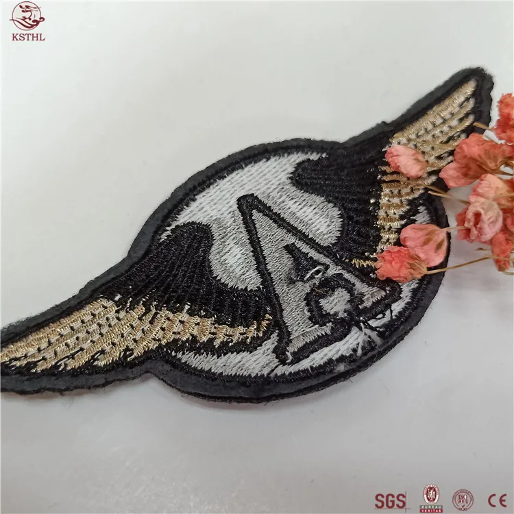 Customized Shape Colorful Embroidery Backing Small Woven Transfer Patch