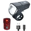 New USB Rechargeable Super Bright Bicycle Light sets waterproof Bike front light with Warning safety taillight