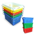 Stackable and nest plastic vegetable storage mesh basket fruit basket wholesale