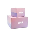 6 8 10 12 14 inch square pink custom logo packaging folding cake paper box