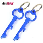 Artigifts professional fashionable key shaped metal aluminum bottle opener keychain