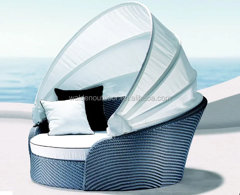 Billige outdoor Terrasse daybed/Sonnenbank/outdoor bett-Rattan