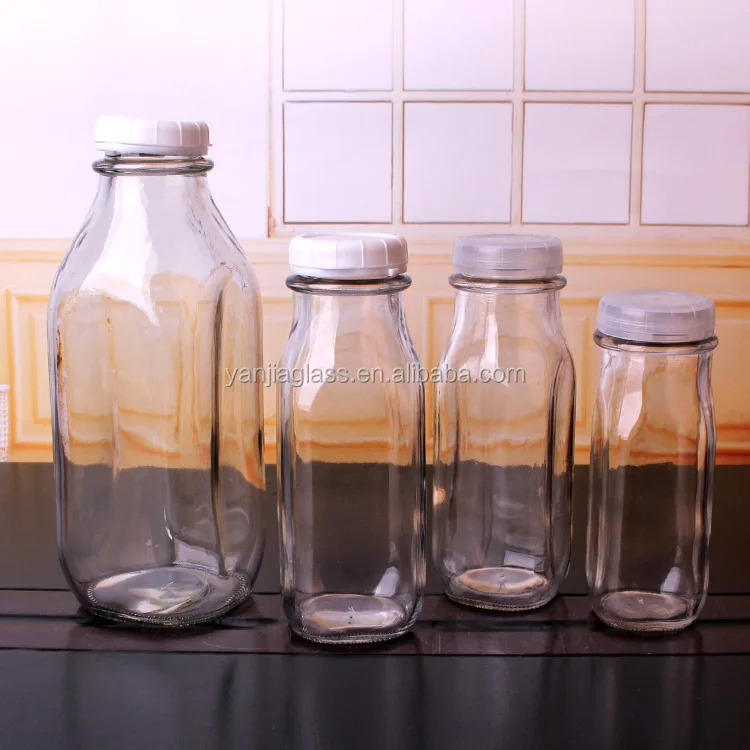 240ml milk storage glass bottle with lid