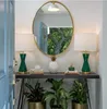 Stainless Steel Frame Brass Gold Oval Wall Mirror for Hotel