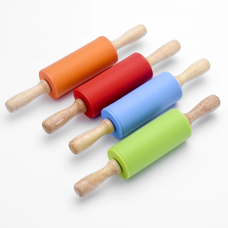 Colorful Mini Rolling Pin Wood Handles Silicone Children Rolling Pin for Kids Baking, Natural
Colorful Mini Rolling Pin Wood Handles Silicone Children Rolling Pin for Kids Baking, Natural