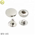High end blank flat snap button alloy silver jeans metal button for garment